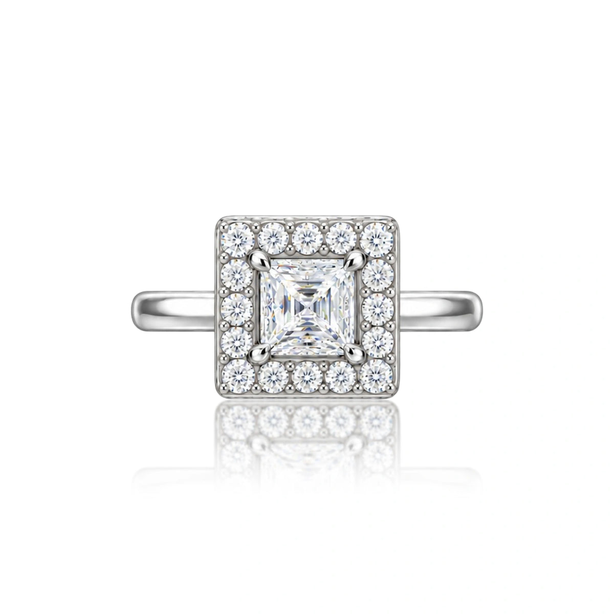 Royal 5 Ct Princess Cut Diamond Halo Ring for Grand Occasions by Fortune