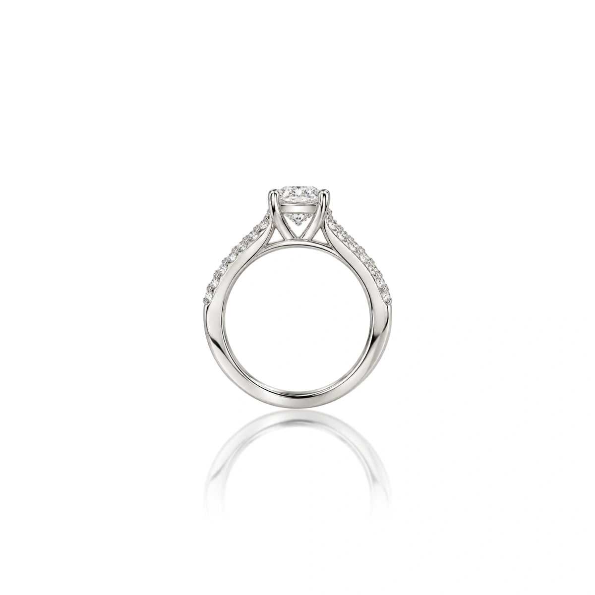 Back view of 1 Ct Cushion Cut Lab Grown Diamond Rings