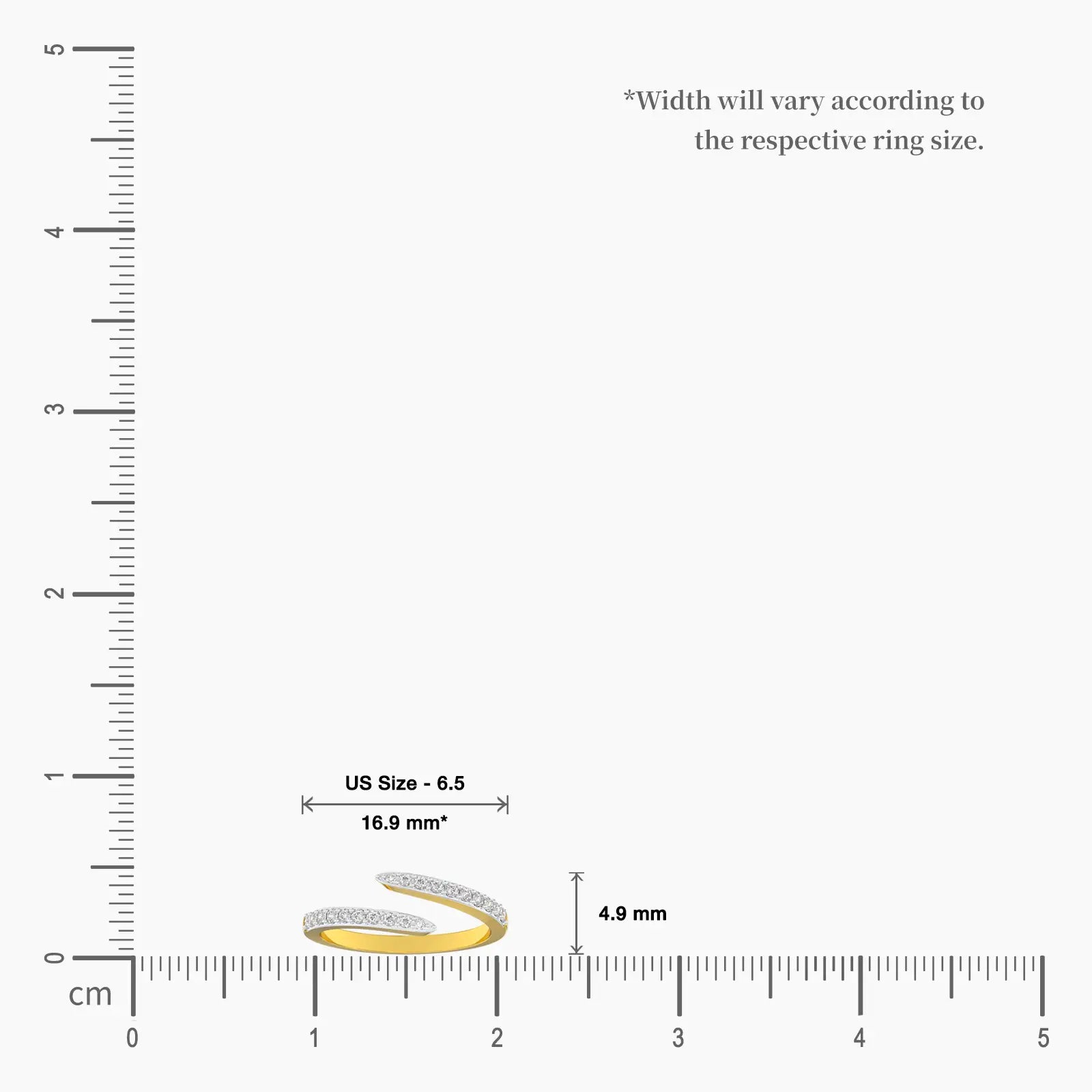 Radiant curve diamond ring scale image
