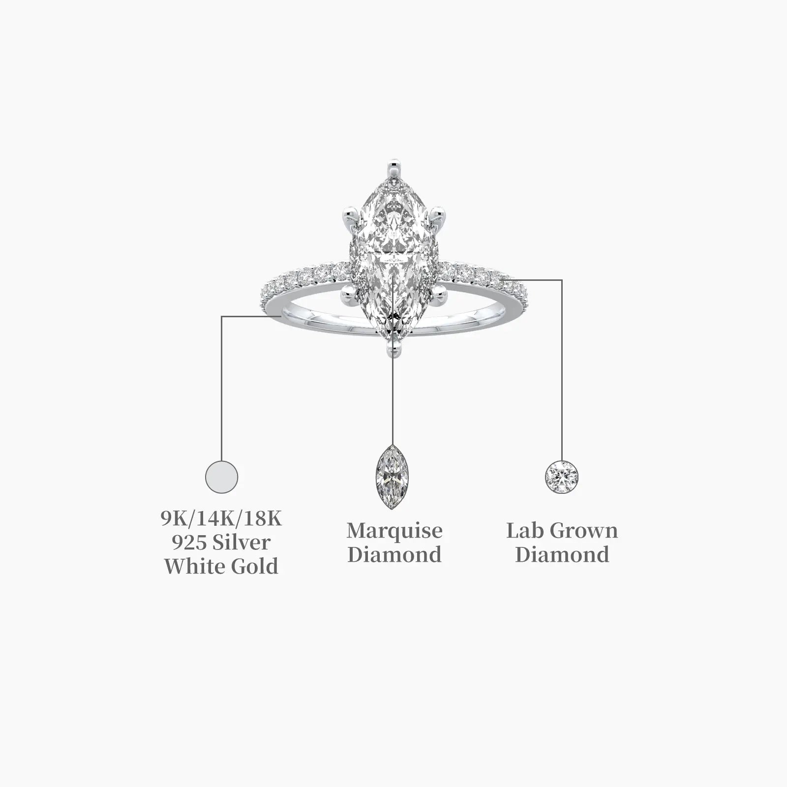 Marquise grace diamond ring descriptive image 
