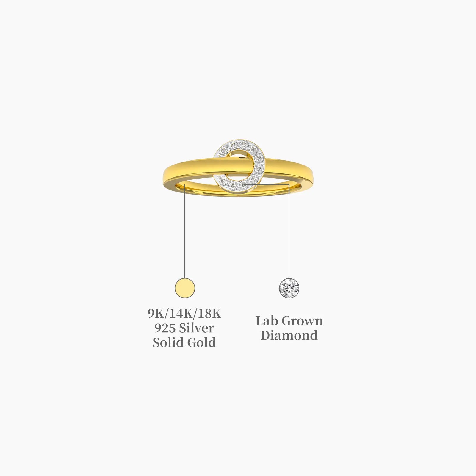 Decent gleaming loop diamond ring descriptive image