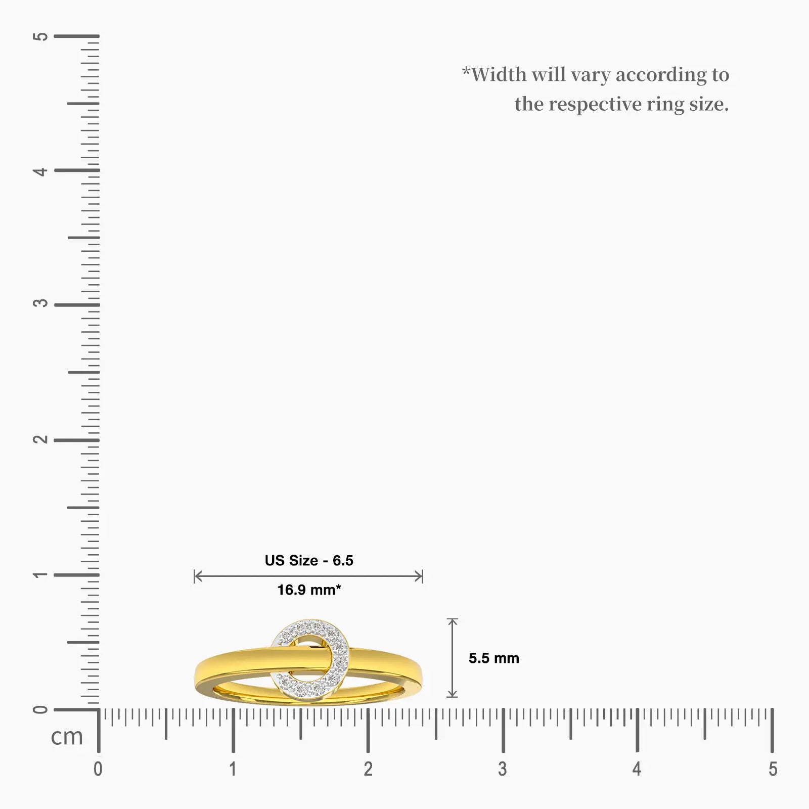 Decent gleaming loop diamond ring scale image
