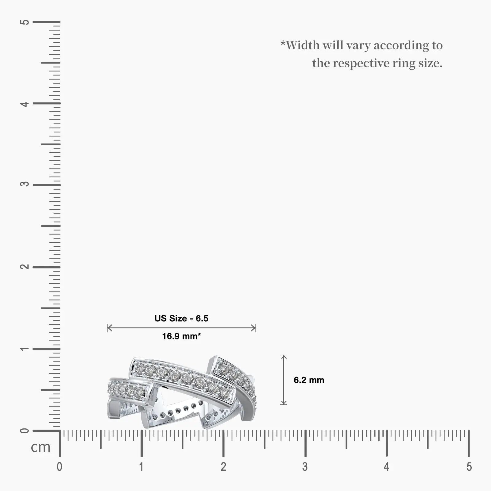 Criss cross diamond band ring scale image