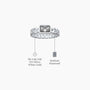 Emerald cut diamond chain ring valentine gift descriptive image