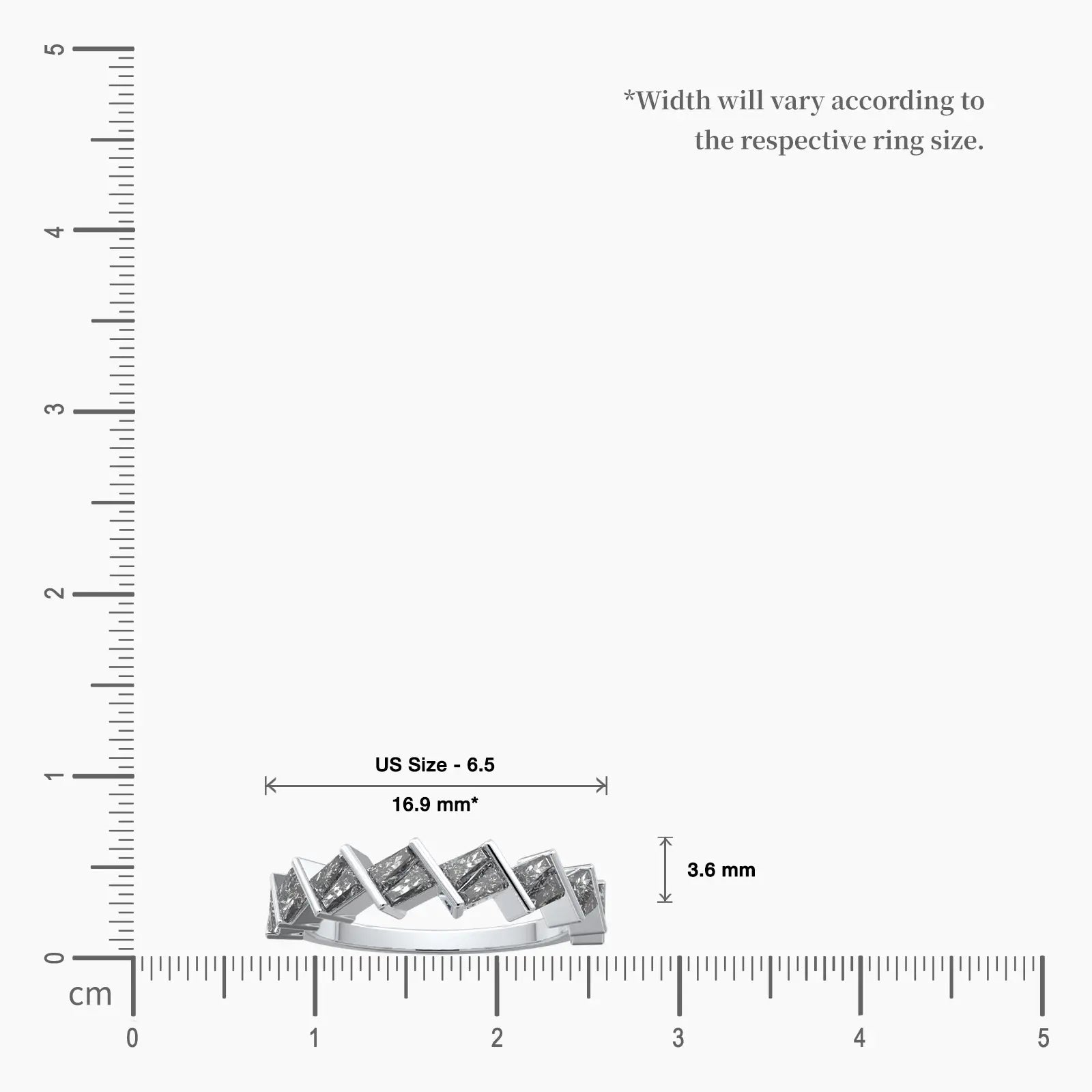  Zigzag princess diamond band valentine gift scale image