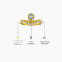 Pear halo v shaped ring valentine gift descriptive image image