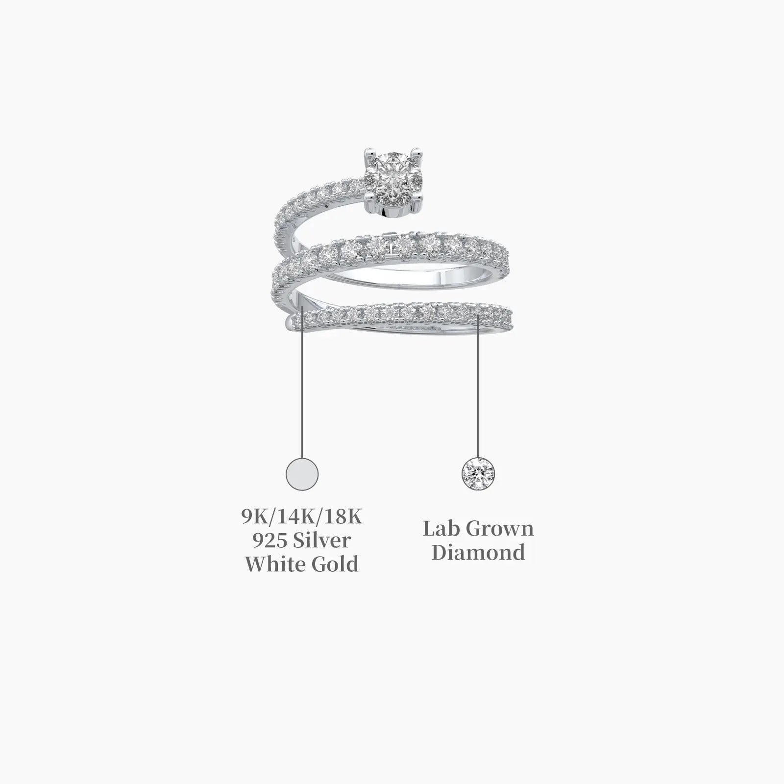 Twist wrap diamond ring valentine gift descriptive image