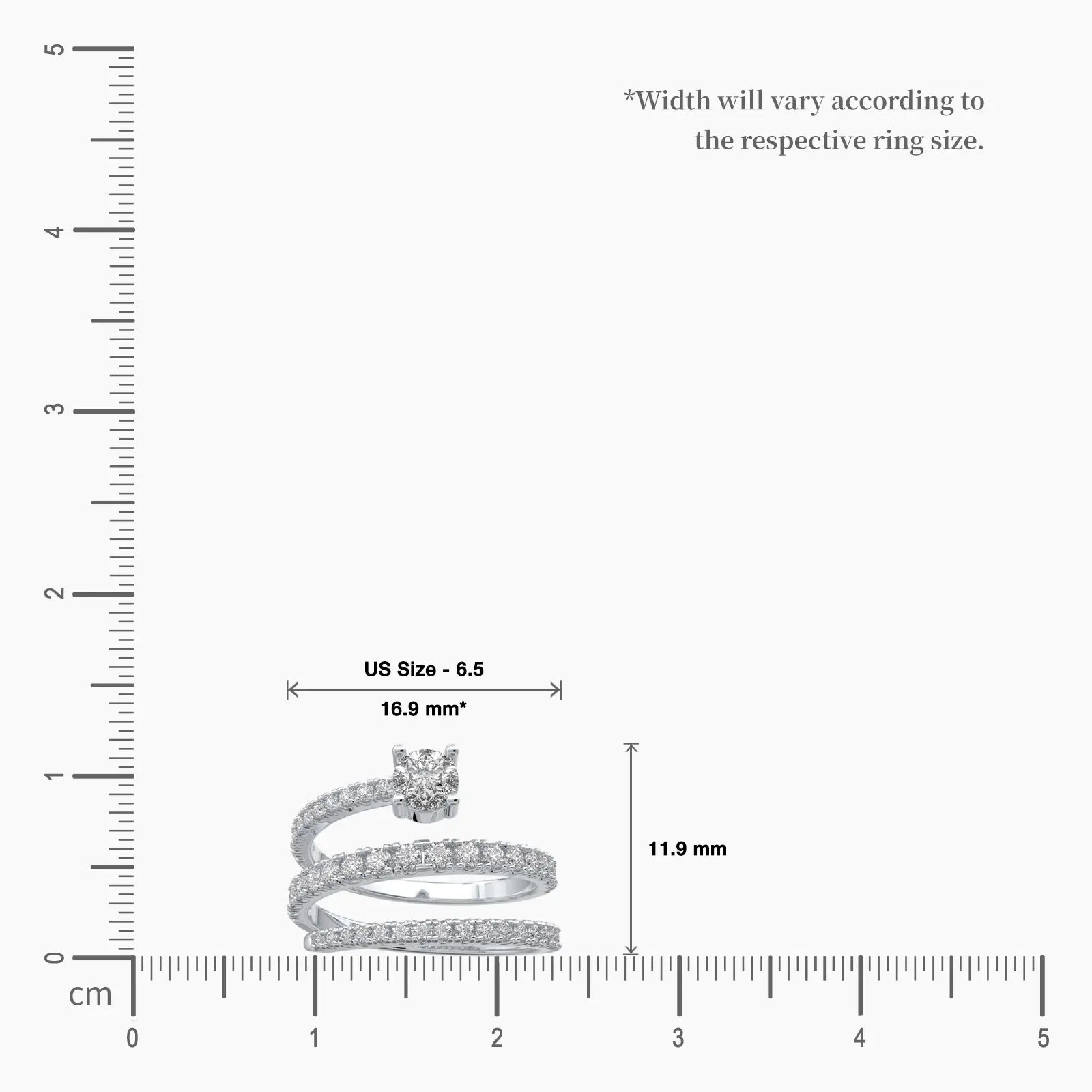 Twist wrap diamond ring valentine gift scale image