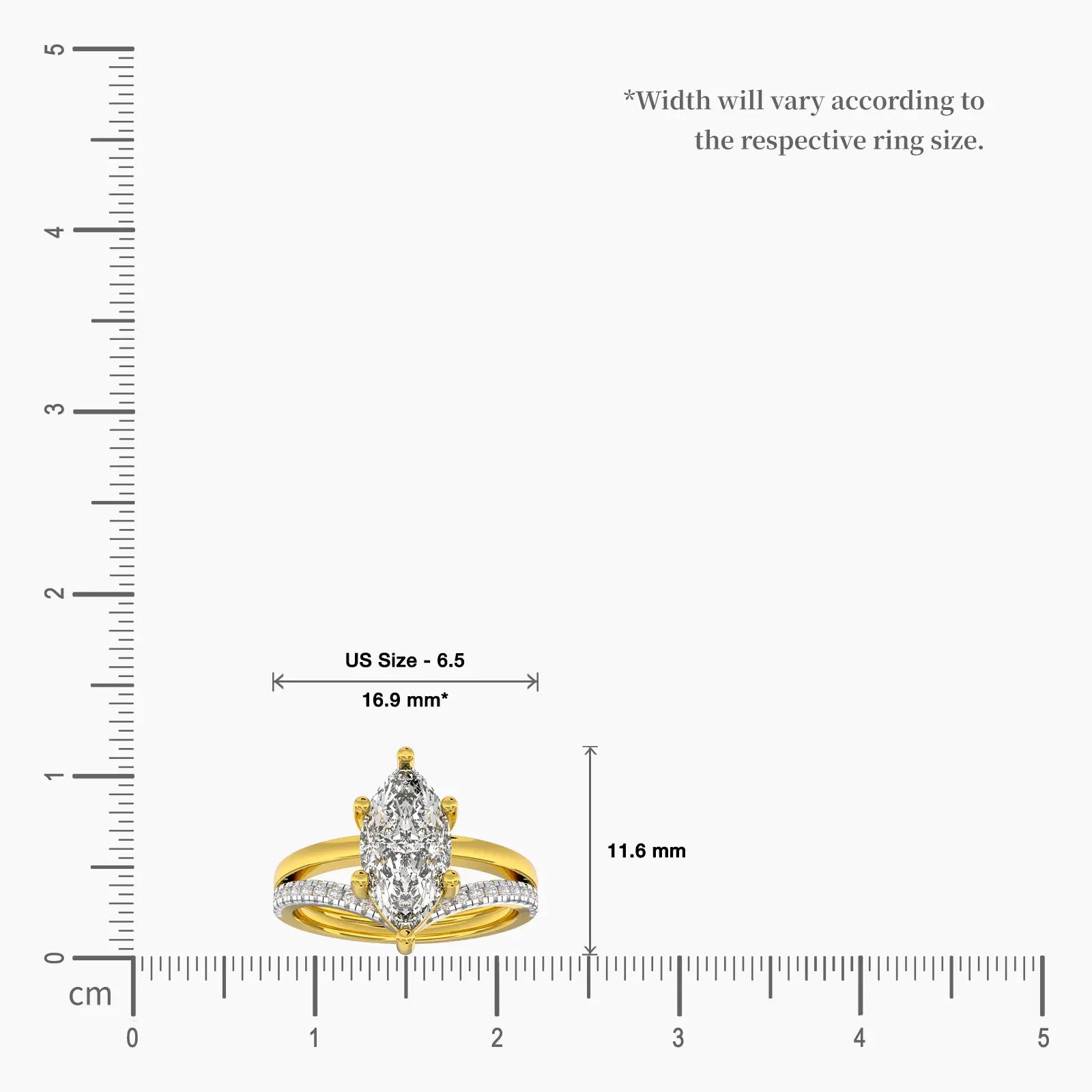 Marquise solitaire layered ring valentine gift scale image
