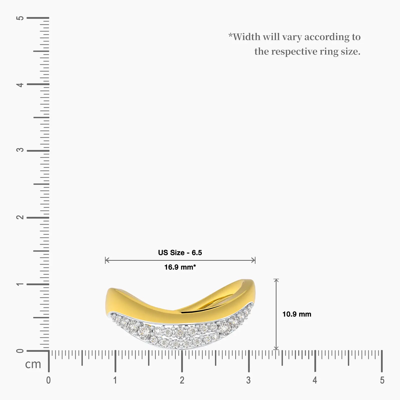 Curved diamond wave ring valentine gift scale image