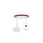 January birthstone half eternity garnet ring descriptive image
