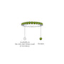 Descriptive image of unique white gold fancy august birthstone half eternity peridot ring