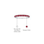 White gold july birthstone half eternity opaque ruby ring descriptive image