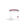 Descriptive image of white gold january birthstone half eternity garnet ring