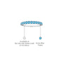 Descriptive image of white gold march birthstone half eternity swiss blue topaz ring