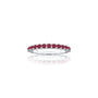 White gold trendy january birthstone half eternity garnet ring