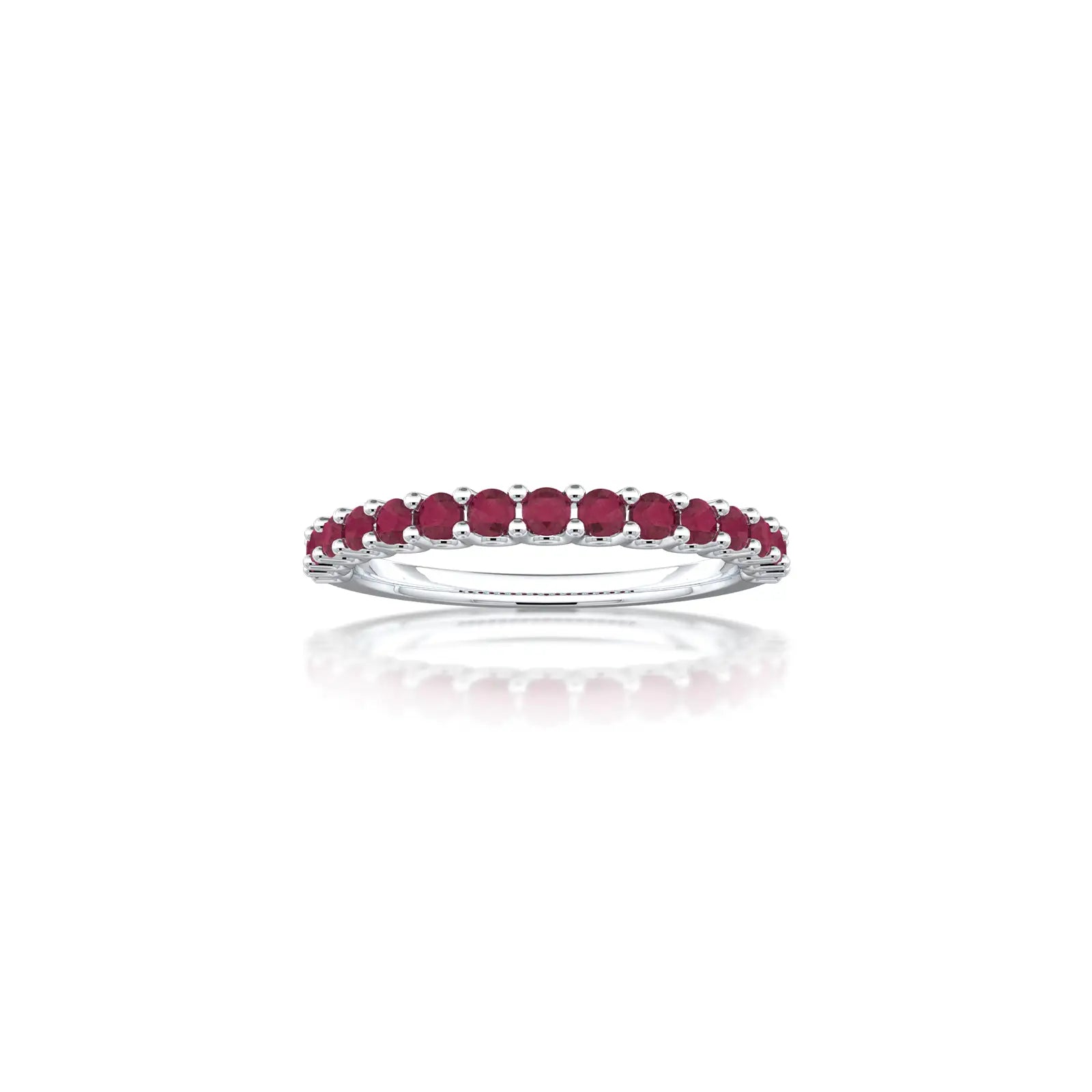 January Birthstone Half Eternity Garnet Ring