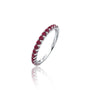 White gold unque january birthstone half eternity garnet ring