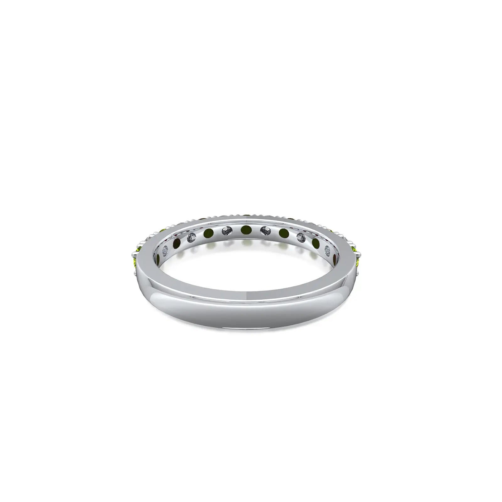 Peridot Rhythm Ring With Diamonds for gifting white gold ring