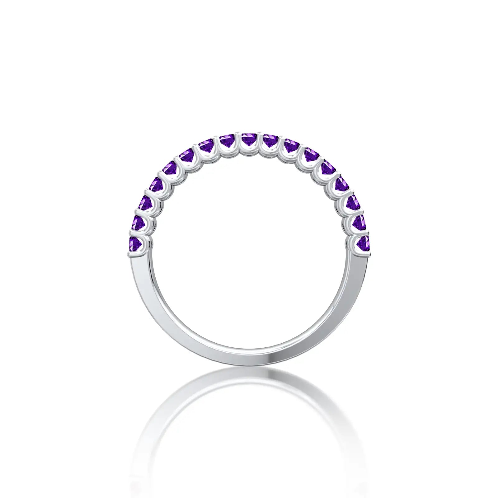 Fortune white gold Yellow gold february birthstone half eternity amethyst ring