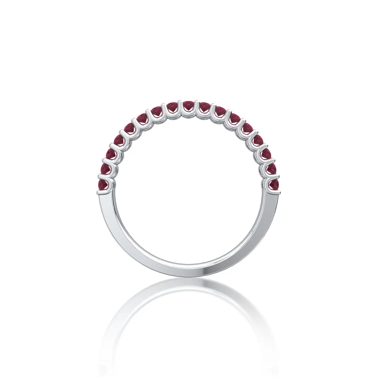 January Birthstone Half Eternity Garnet Ring