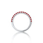 Fortune white gold unique july birthstone half eternity opaque ruby ring