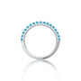 Fortune white gold december birthstone half eternity turquoise ring for women