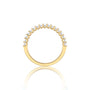 Fortune yellow gold june birthstone half eternity pearl ring for women