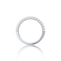 Fortune white gold june birthstone half eternity pearl ring for women