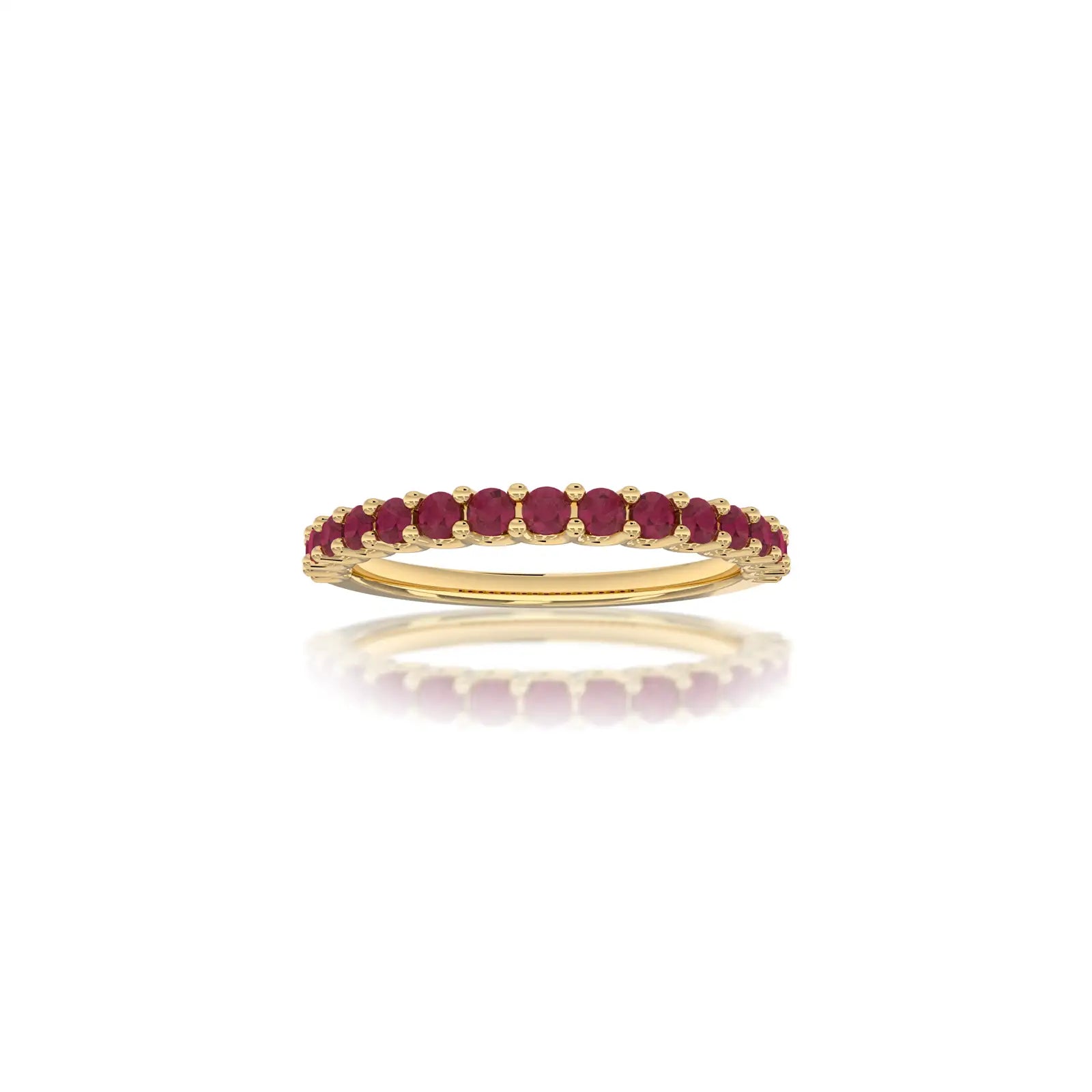 January Birthstone Half Eternity Garnet Ring