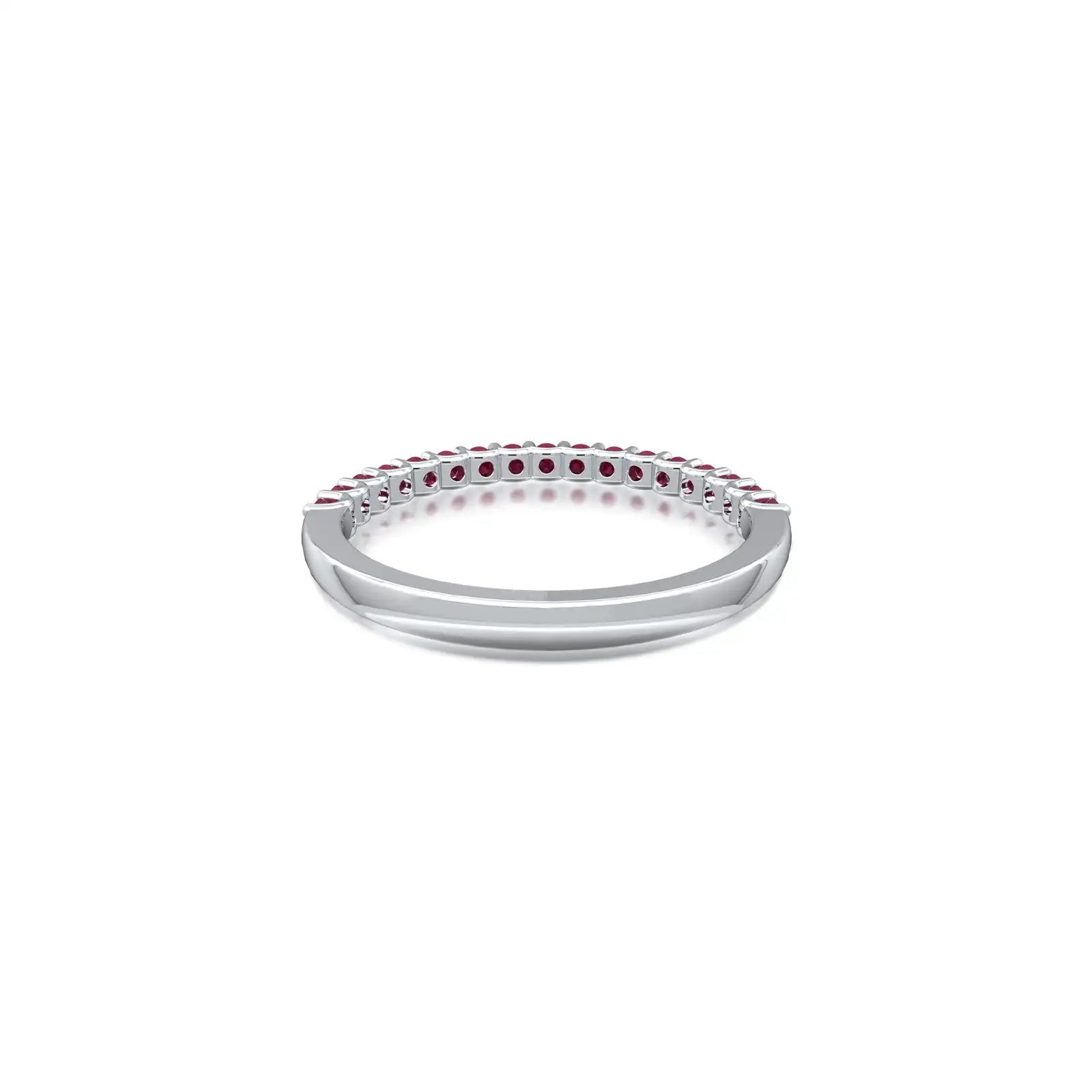 January Birthstone Half Eternity Garnet Ring