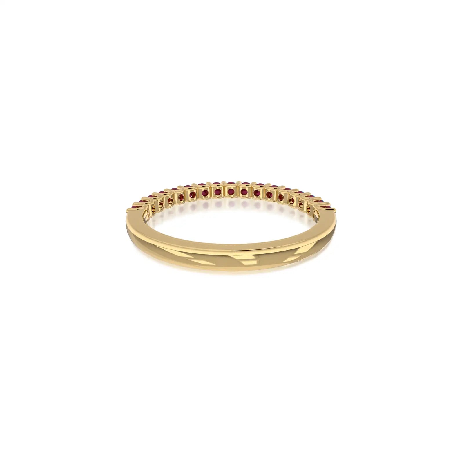 January Birthstone Half Eternity Garnet Ring