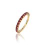 Yellow gold january birthstone half eternity garnet ring