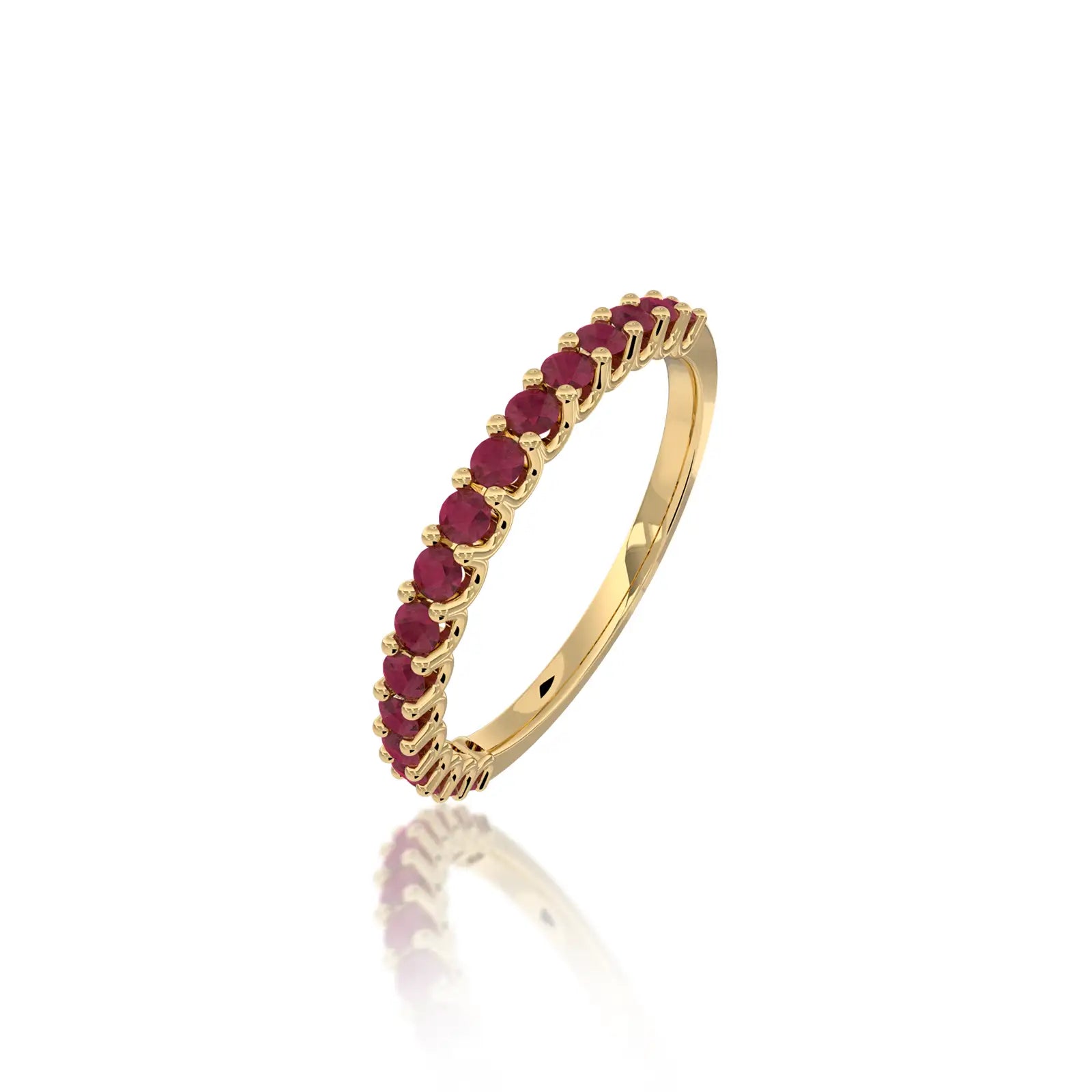January Birthstone Half Eternity Garnet Ring