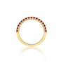 Trendy january birthstone half eternity garnet ring