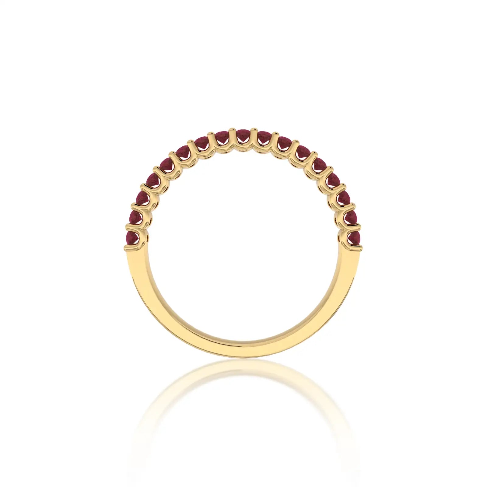January Birthstone Half Eternity Garnet Ring