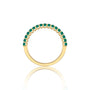 Yellow gold  may birthstone half eternity green agate ring