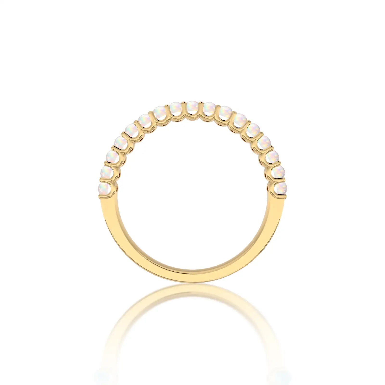 Fortune october birthstone half eternity opal ring 