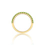 Fortune yellow gold august birthstone half eternity peridot ring