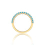 Fortune yellow gold december birthstone half eternity turquoise ring for women