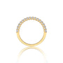 Fortune yellow gold april birthstone half eternity white topaz ring