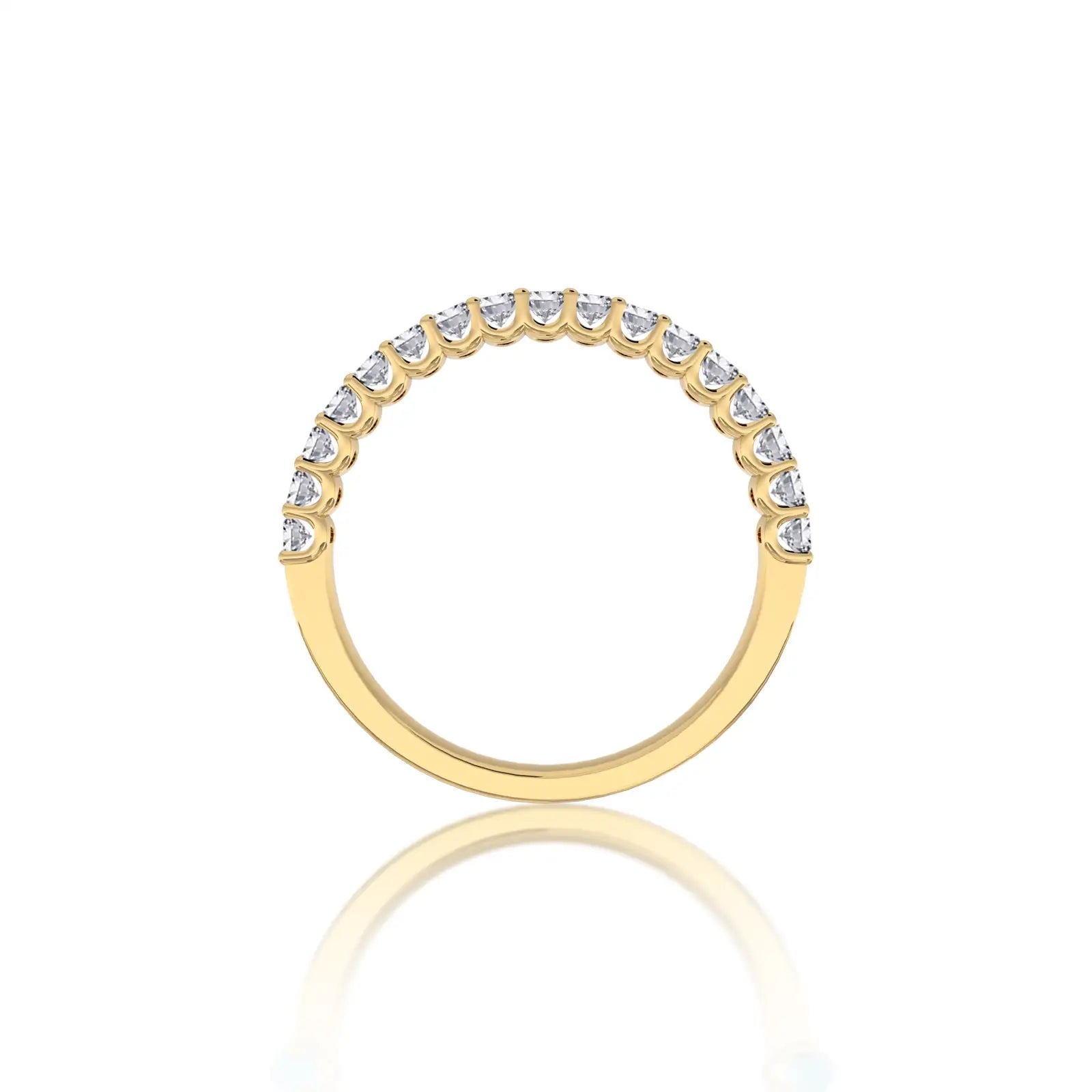 Fortune yellow gold april birthstone half eternity white topaz ring