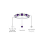Stylish february birthstone half eternity amethyst ring descriptive image