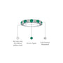 White gold stylish may birthstone green agate rhythm ring with diamonds descriptive image