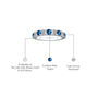London blue topaz rhythm ring with diamonds yellow gold ring descriptive image