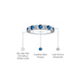 London blue topaz rhythm ring with diamonds yellow gold ring descriptive image