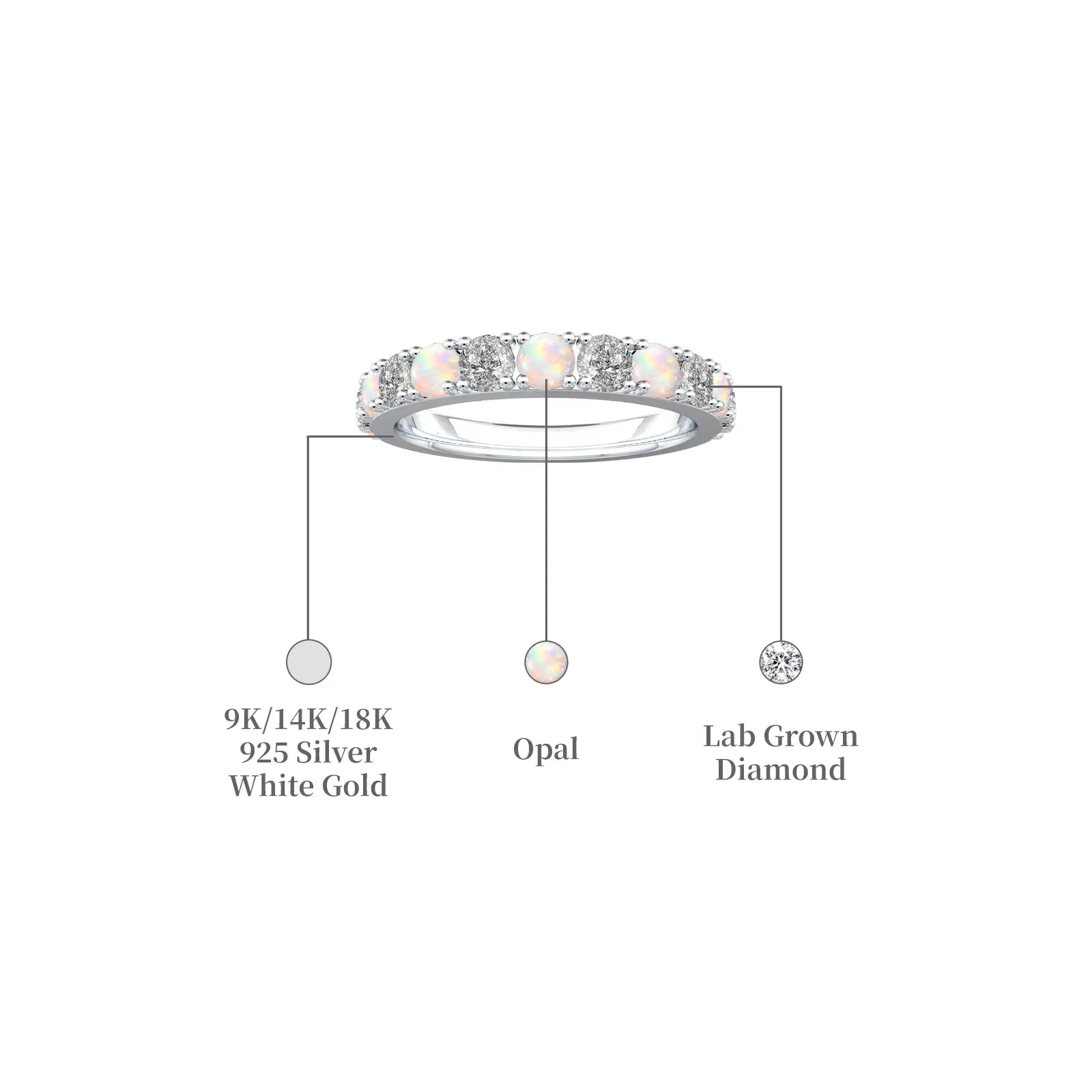 Opal Rhythm Ring With Diamonds descriptive image