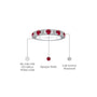 Opaque Ruby Rhythm Ring With Diamonds white gold descriptive image