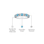 March Birthstone Swiss Blue Topaz Rhythm Ring With Diamonds ring white gold descriptive image