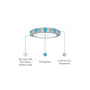 White gold december birthstone turquoise rhythm ring with diamonds descriptive image